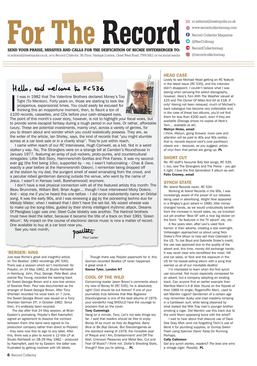 Record Collector Preview Pages