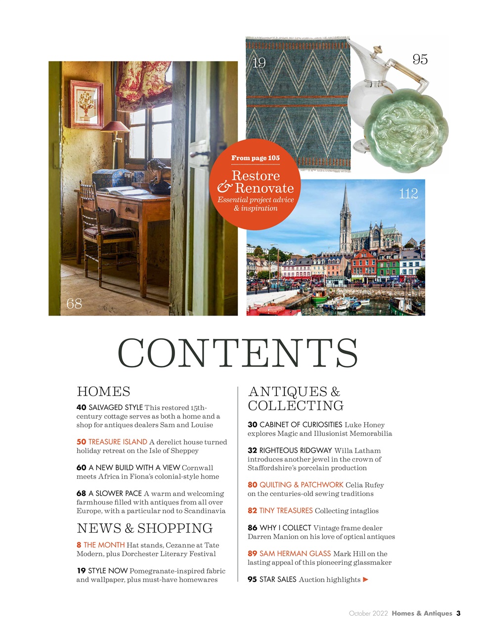 Homes & Antiques Magazine Preview Pages