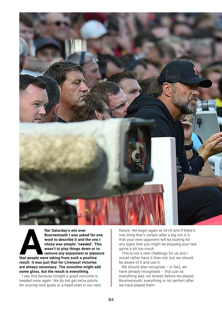 Liverpool FC Programmes Preview Pages
