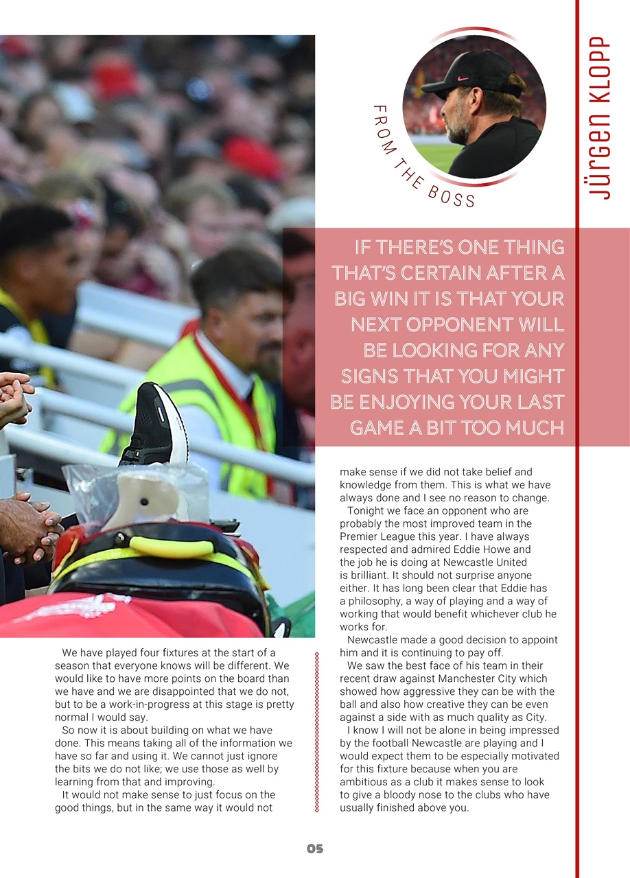 Liverpool FC Programmes Preview Pages