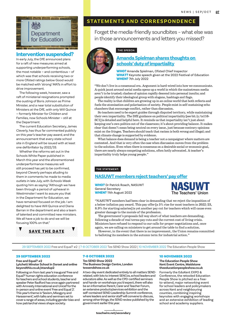 Teach Secondary Preview Pages