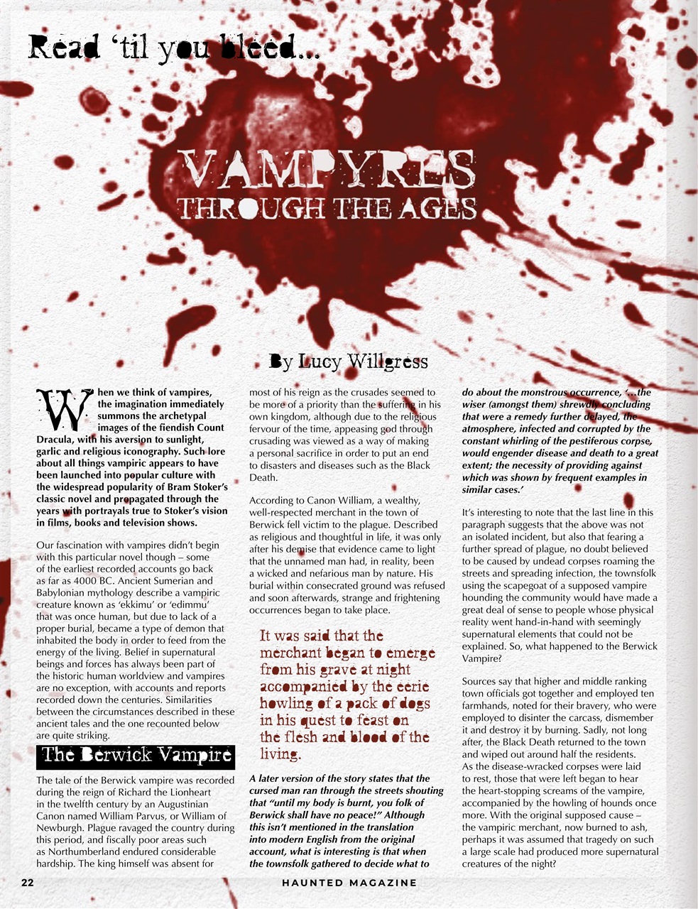 Haunted Magazine Preview Pages