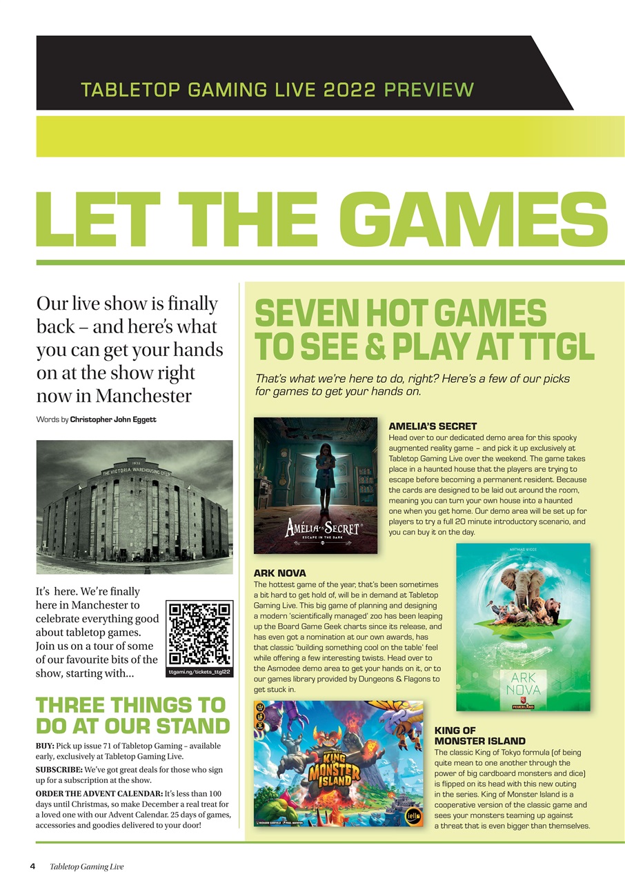 Tabletop Gaming Preview Pages