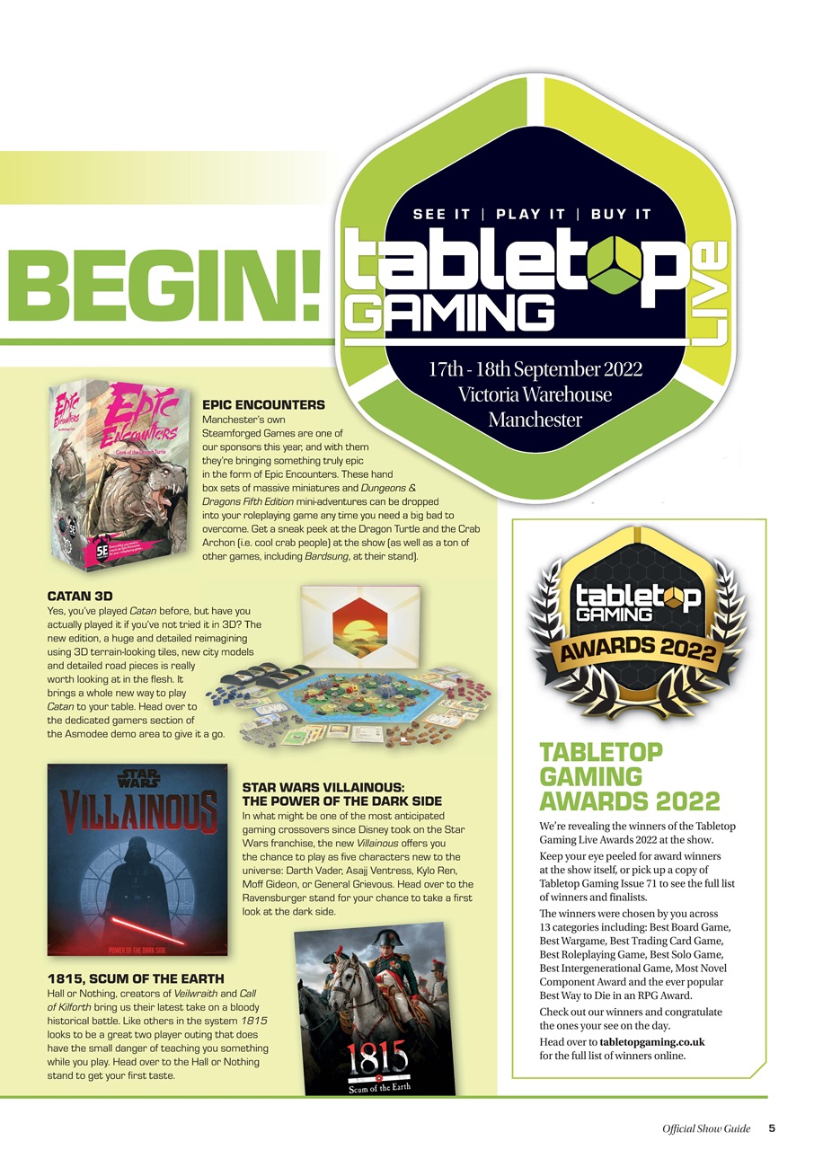 Tabletop Gaming Preview Pages