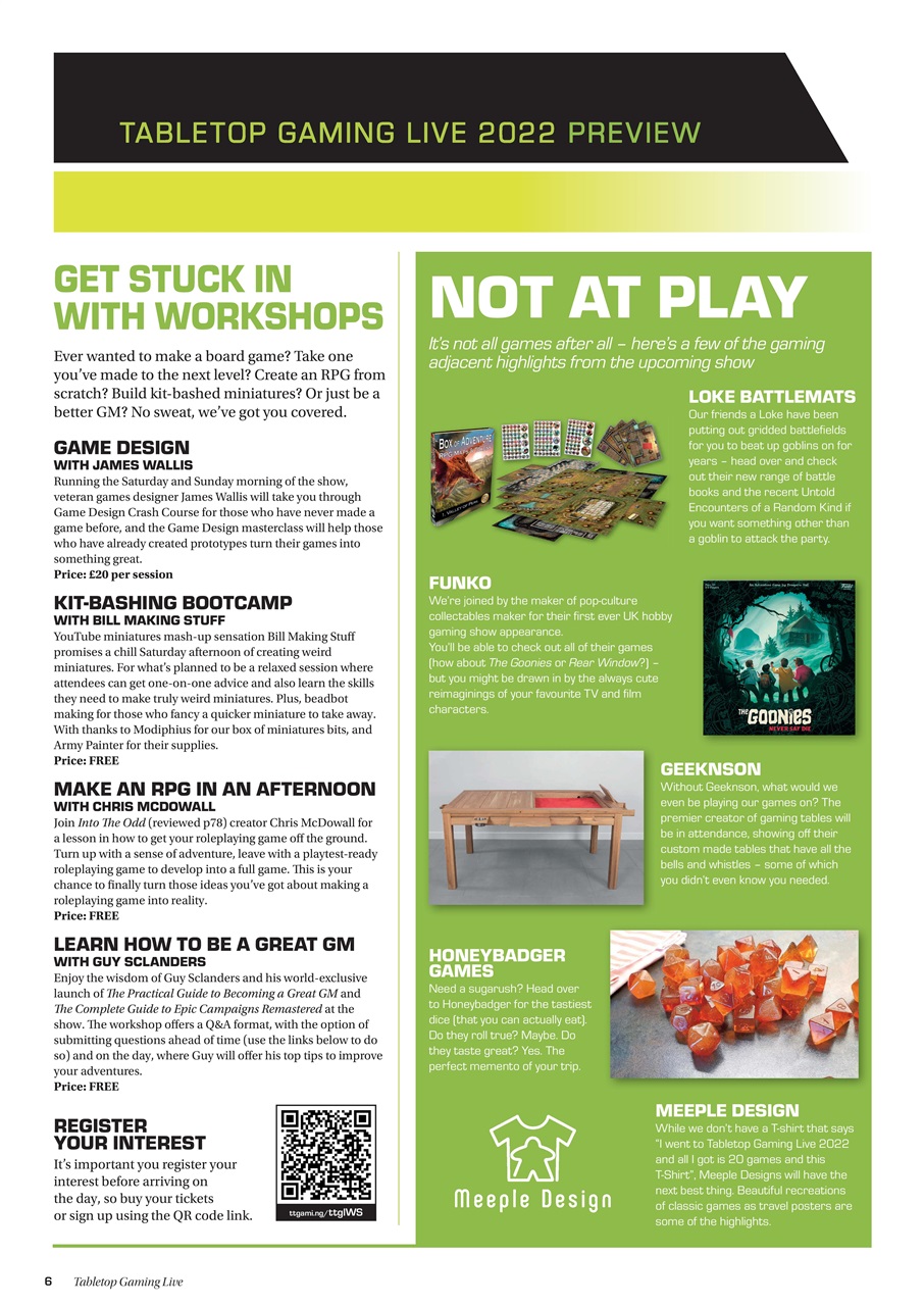Tabletop Gaming Preview Pages