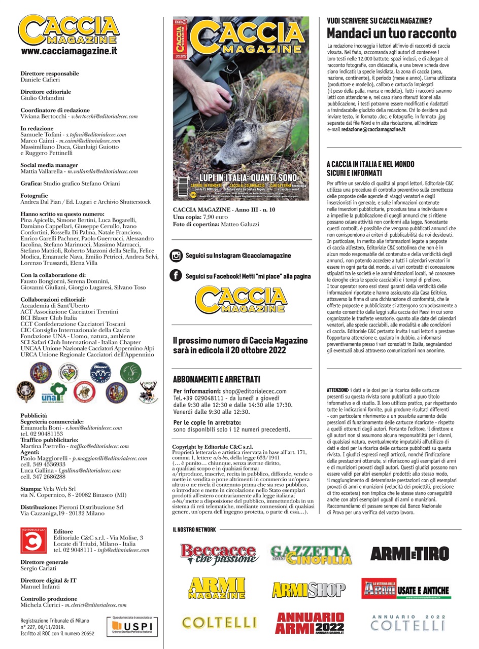 Caccia Magazine Preview Pages
