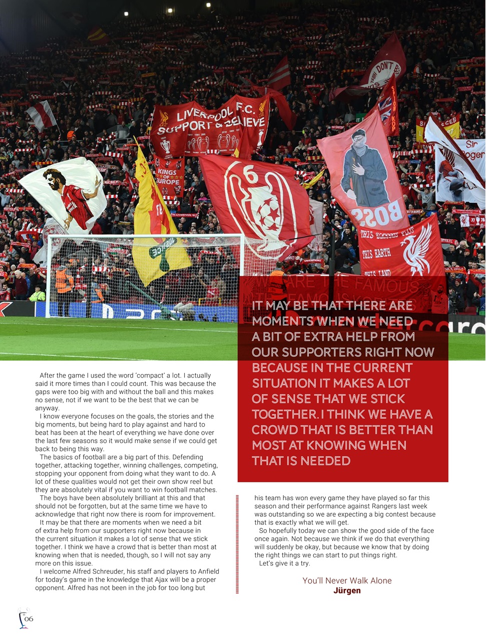Liverpool FC Programmes Preview Pages