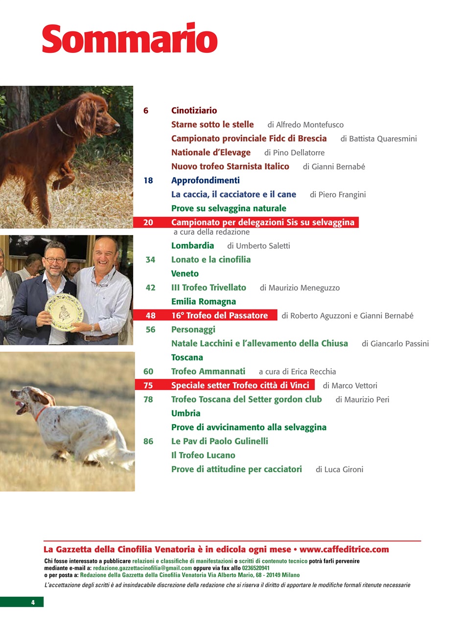 La Gazzetta Della Cinofilia Venatoria Preview Pages