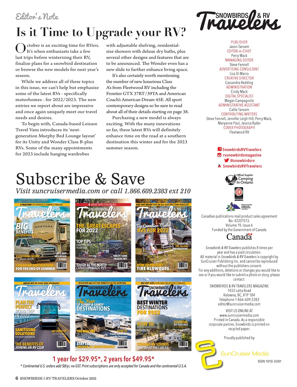 Snowbirds & RV Travelers Preview Pages