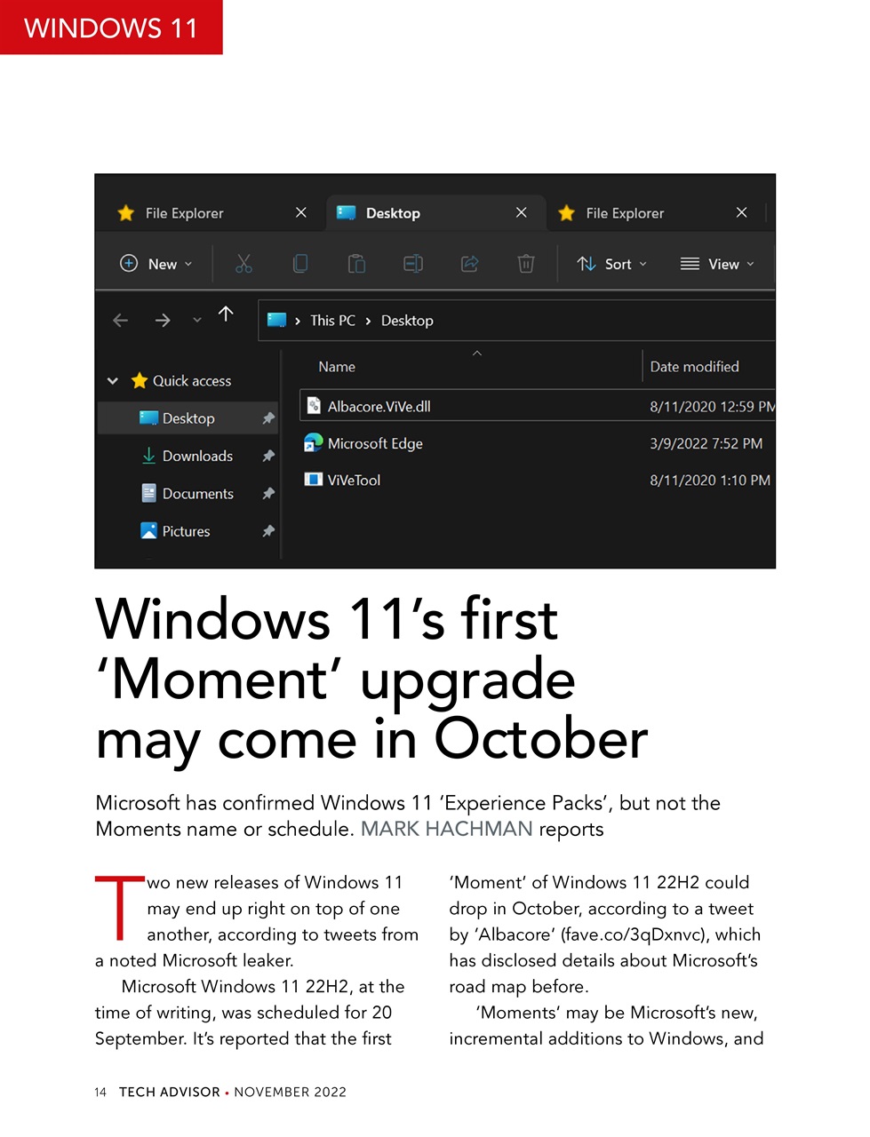 Tech Advisor Preview Pages