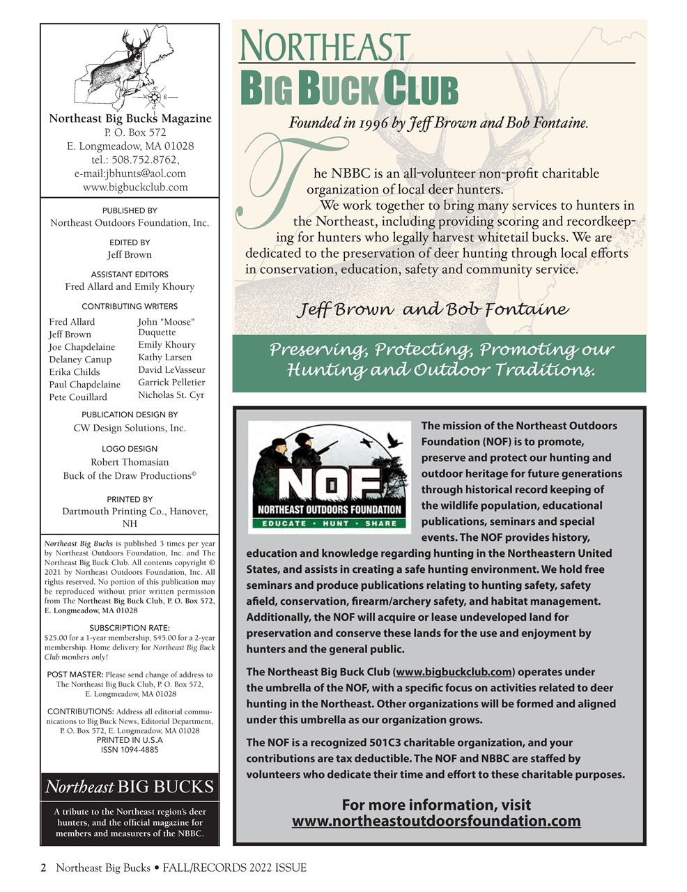 Northeast Big Bucks Preview Pages