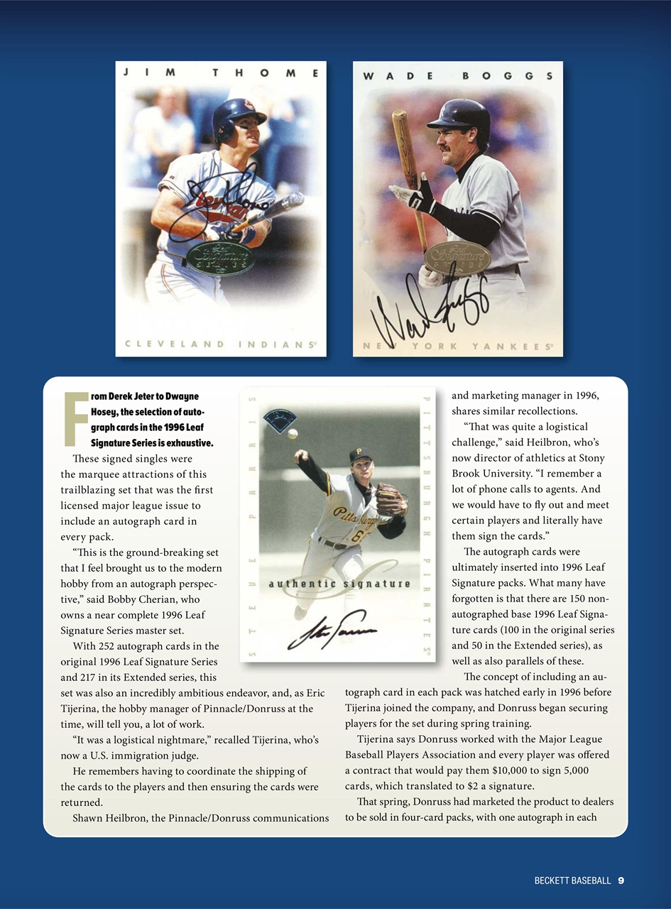 Beckett Baseball Magazine Preview Pages