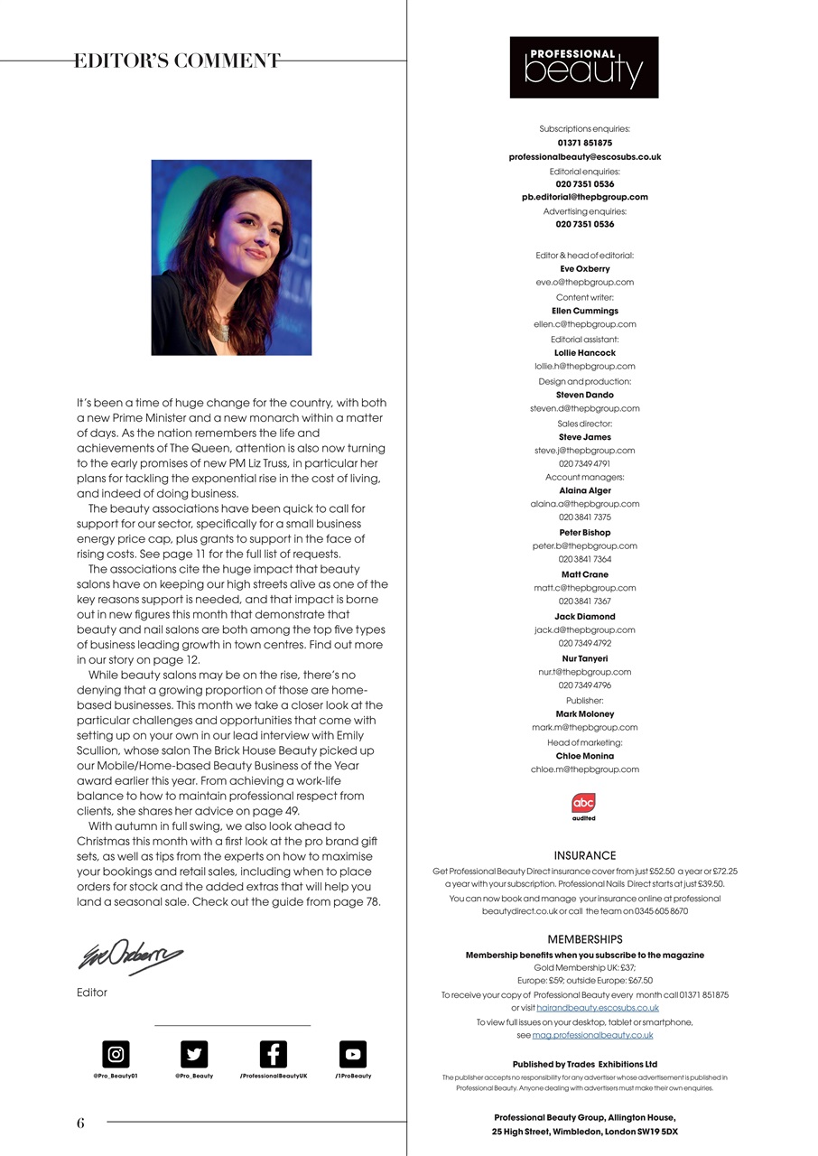 Professional Beauty Preview Pages