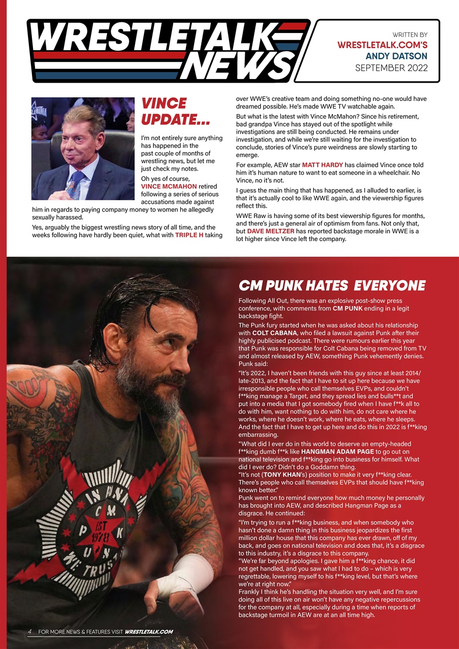 Wrestletalk Magazine Preview Pages
