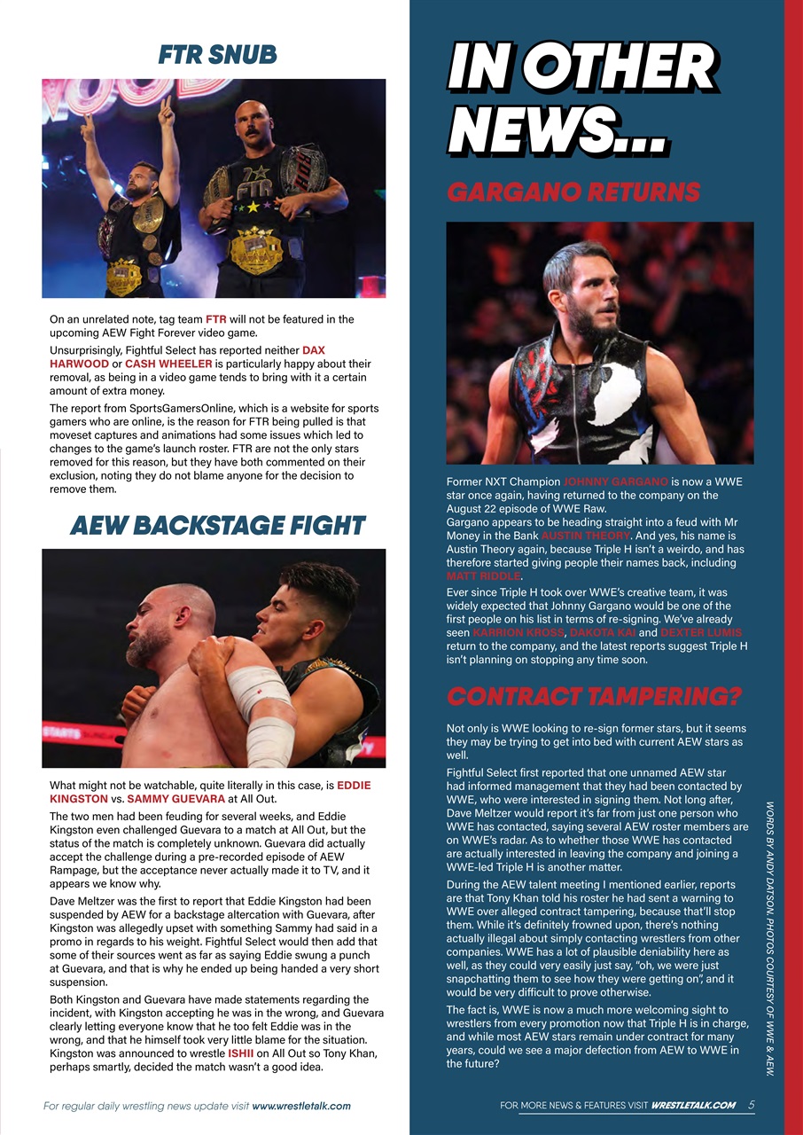 Wrestletalk Magazine Preview Pages