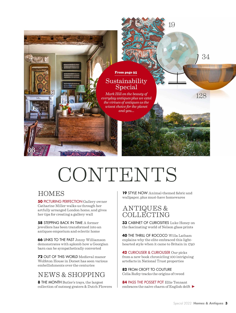 Homes & Antiques Magazine Preview Pages