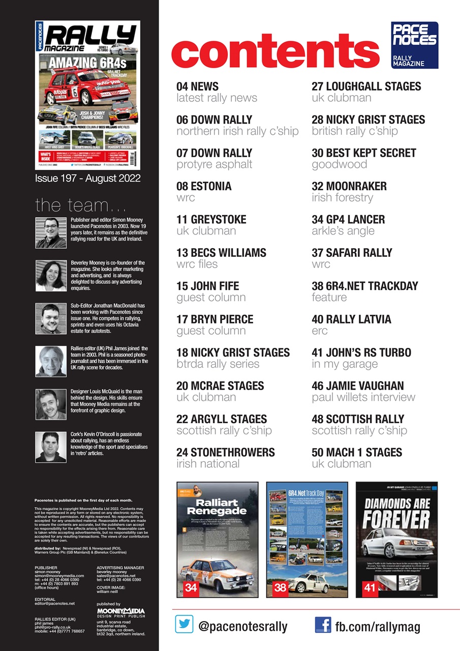 Pacenotes Rally magazine Preview Pages