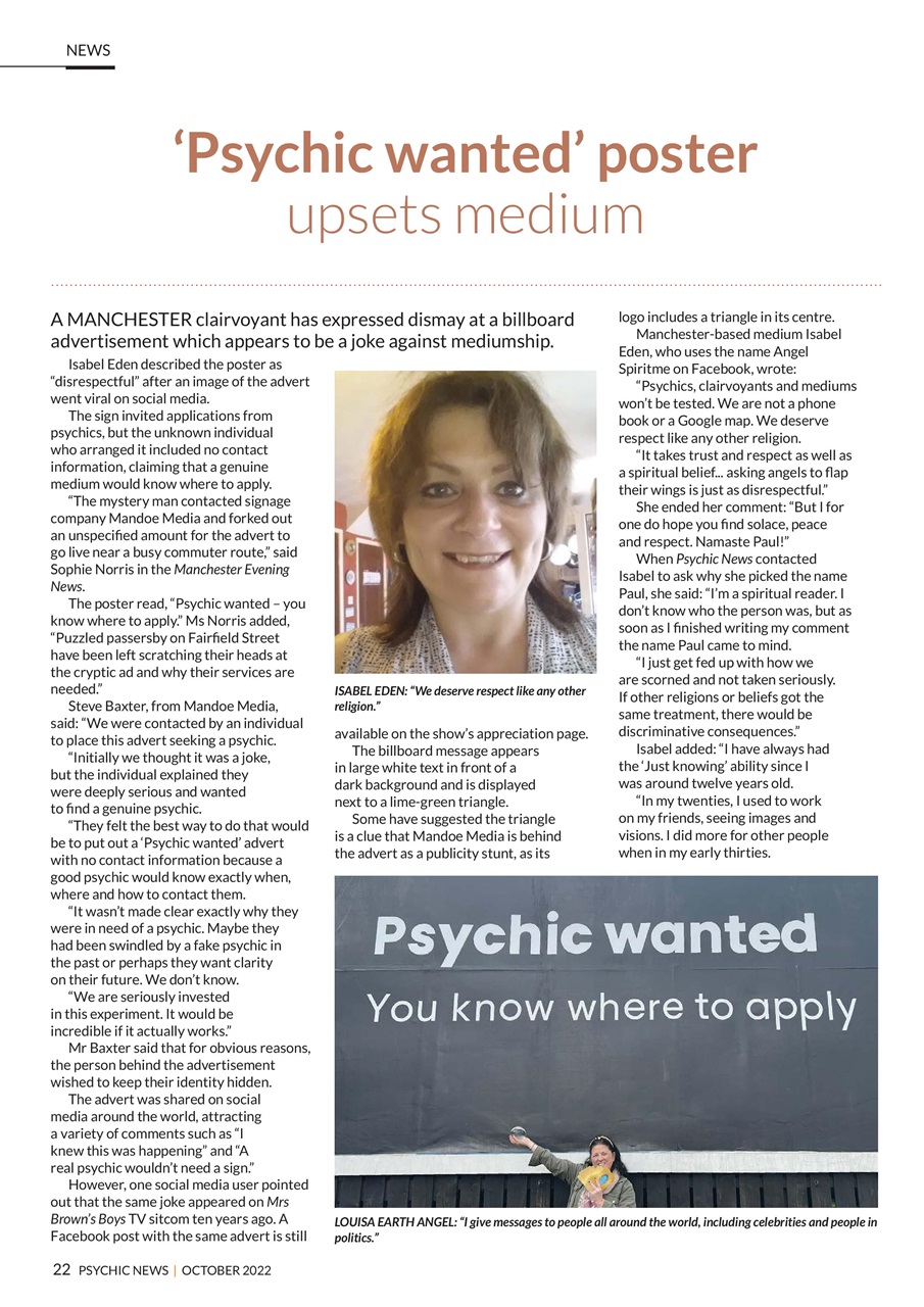 Psychic News Preview Pages