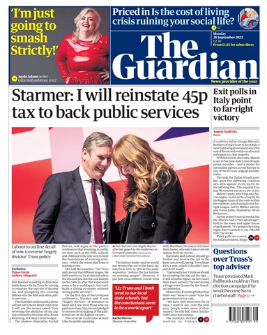 The Guardian Newspaper issue Monday, September 26, 2022