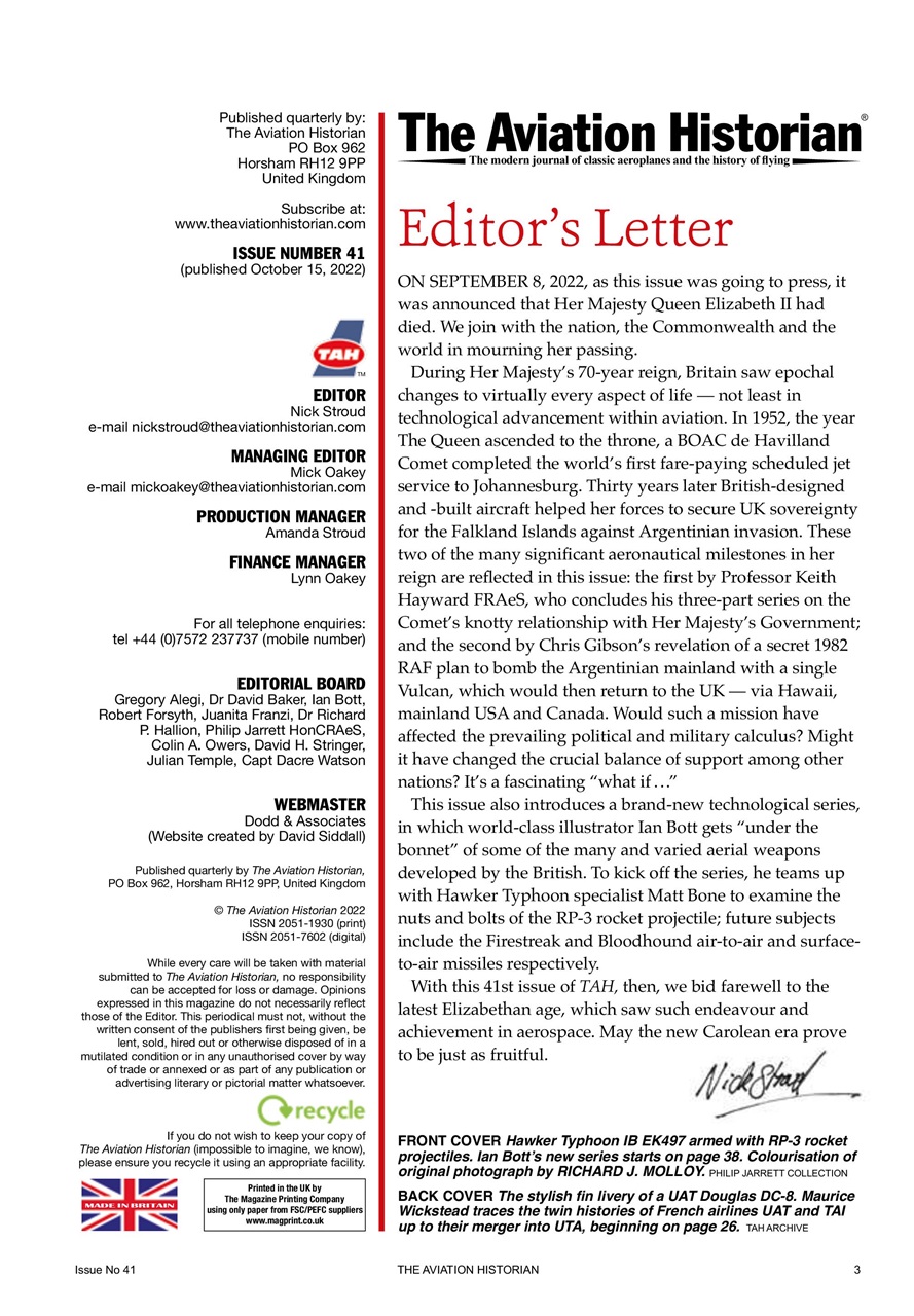 The Aviation Historian Magazine Preview Pages