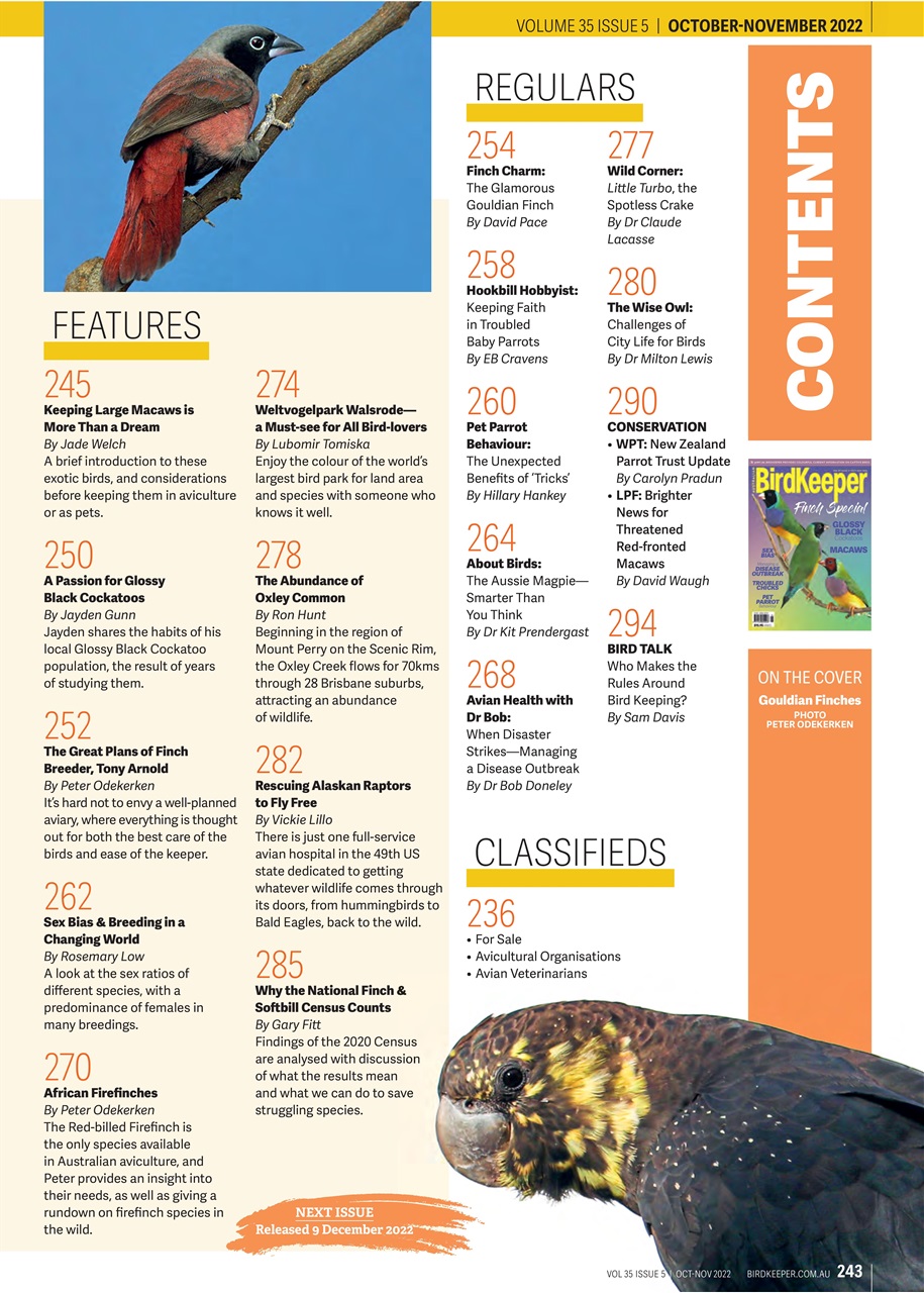 Australian Birdkeeper Magazine Preview Pages
