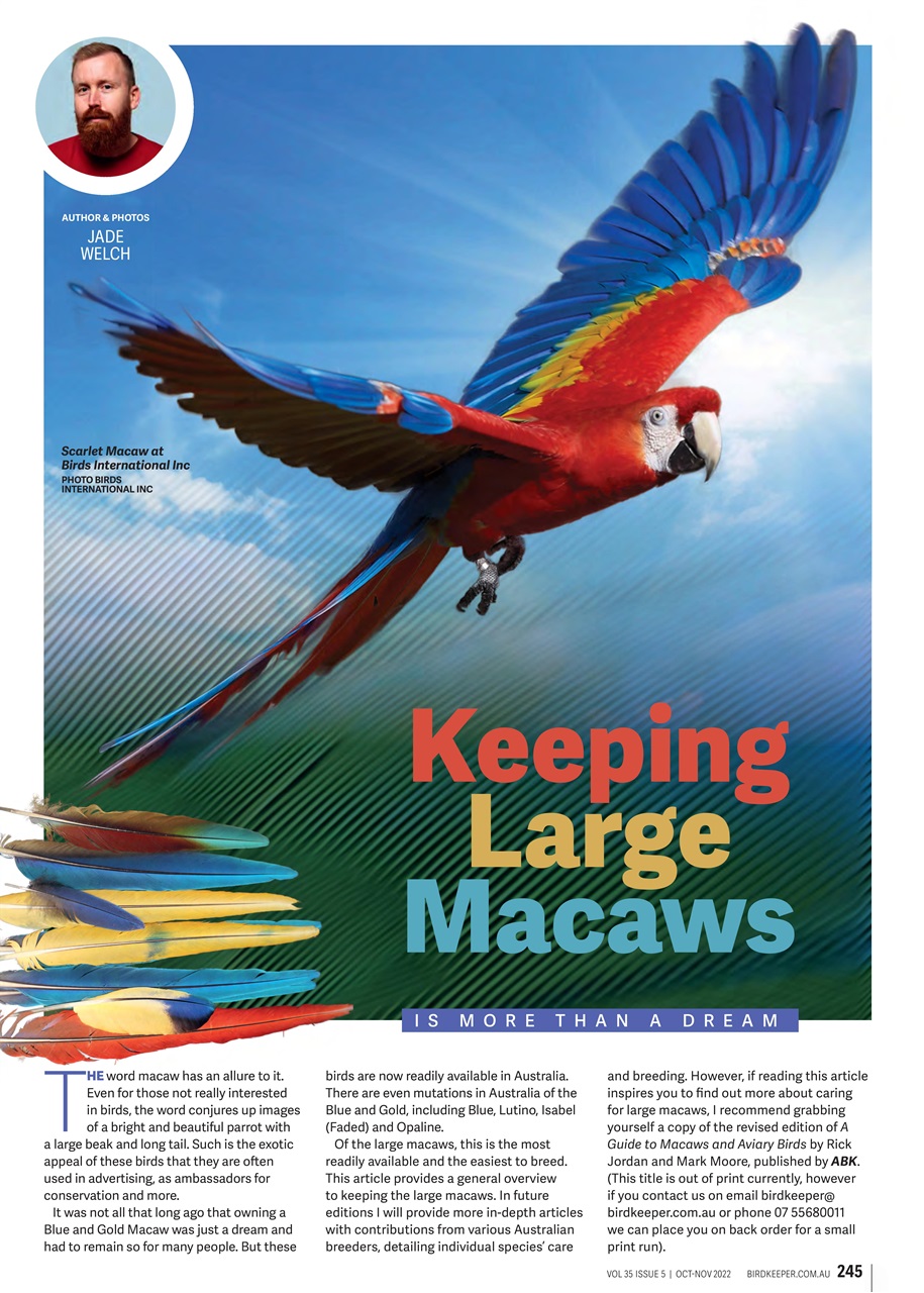 Australian Birdkeeper Magazine Preview Pages