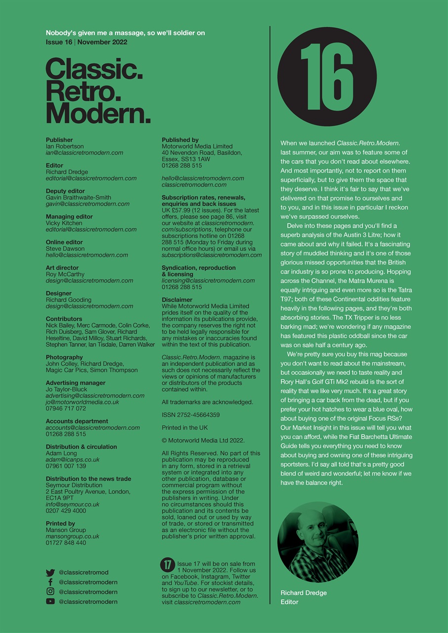 Classic Retro Modern Magazine Preview Pages