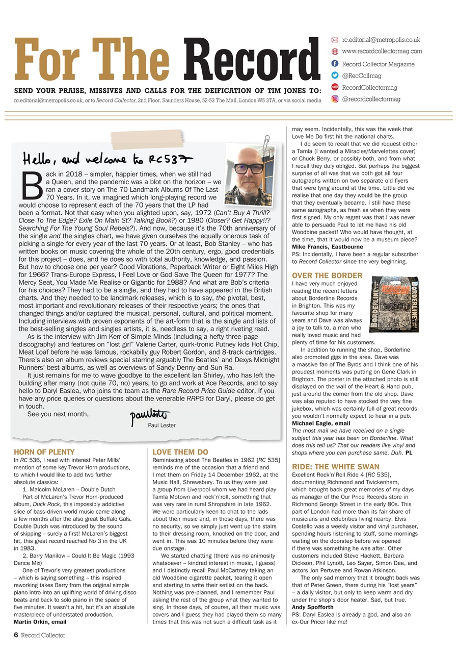 Record Collector Preview Pages