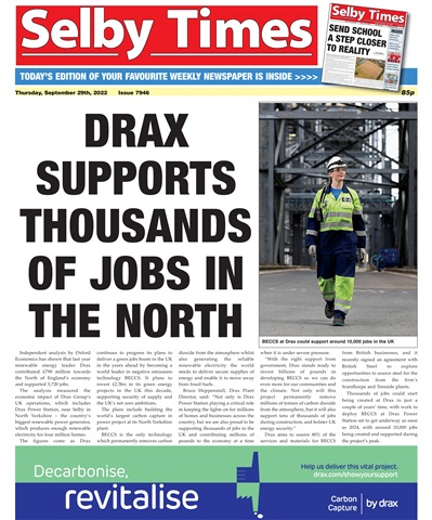Selby Times issue Thursday, September 29th