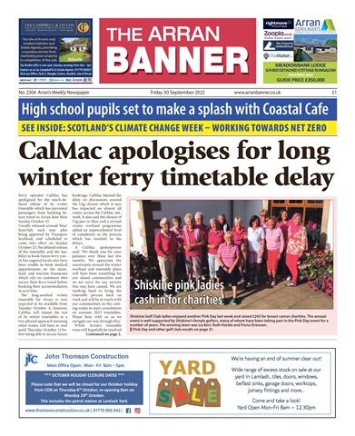 Arran Banner issue 30/09/2022