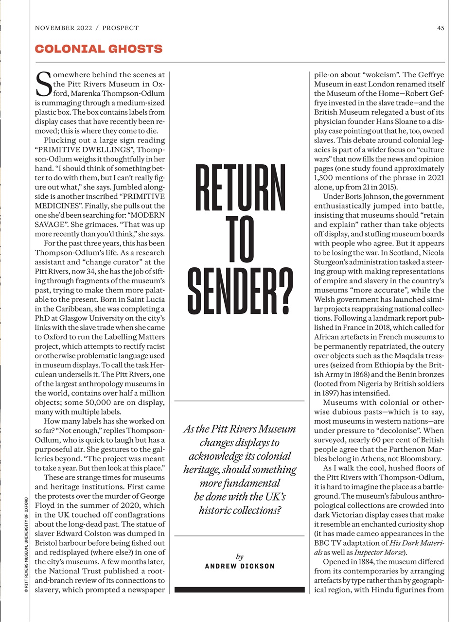 Prospect Magazine Preview Pages