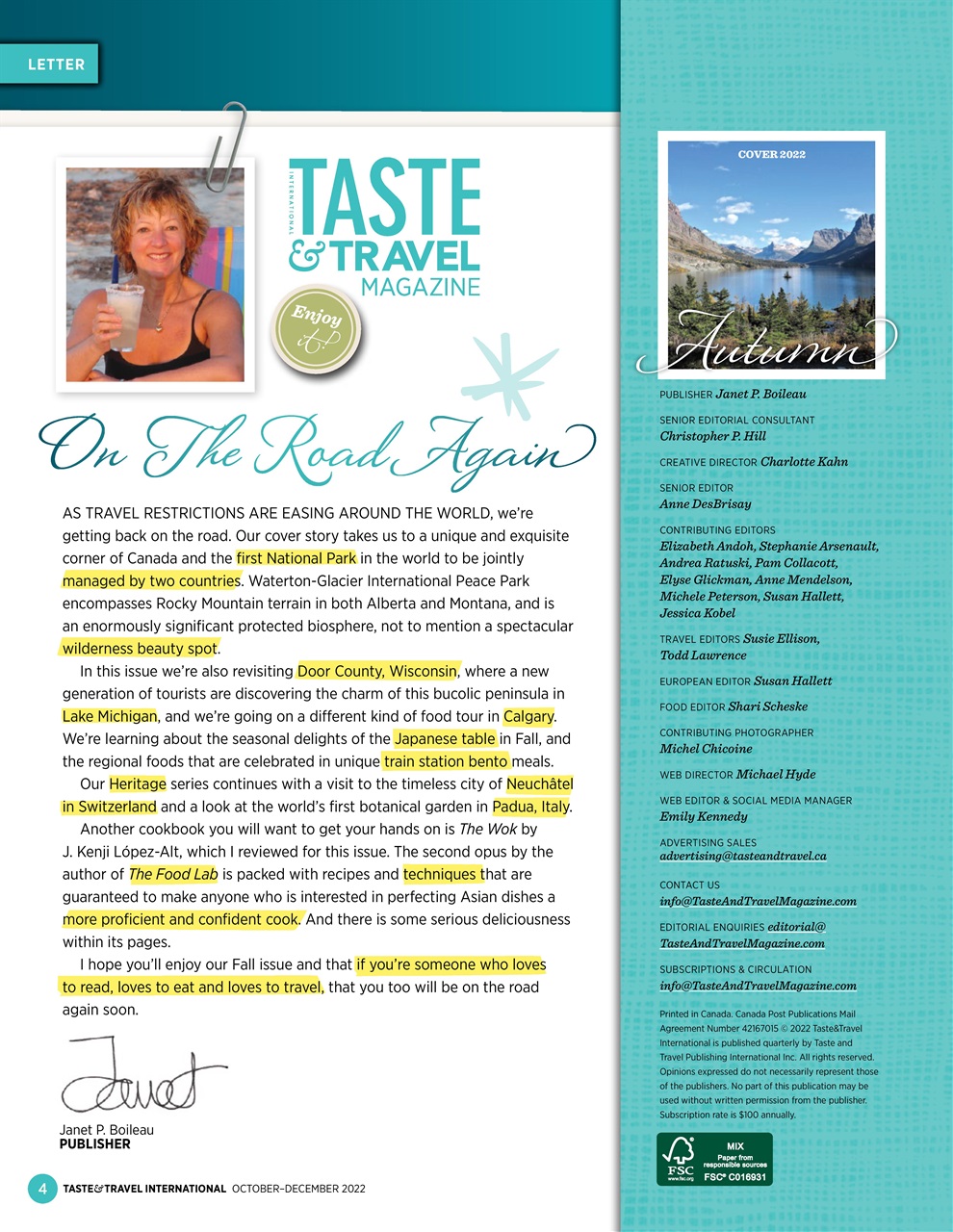 Taste & Travel International Preview Pages