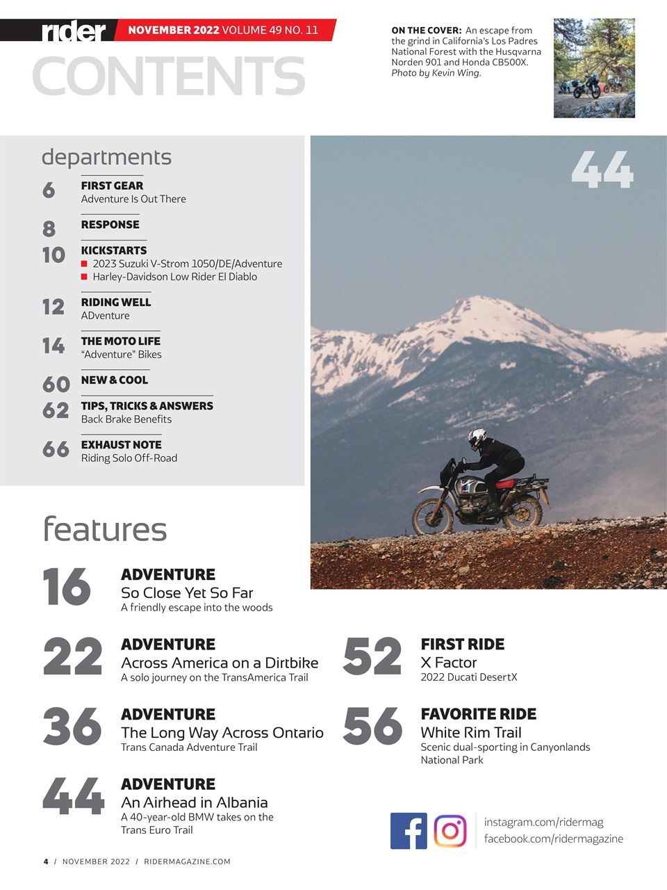 Rider Magazine Preview Pages