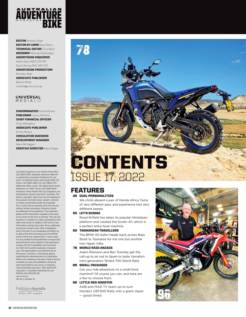Australian Adventure Bike Preview Pages