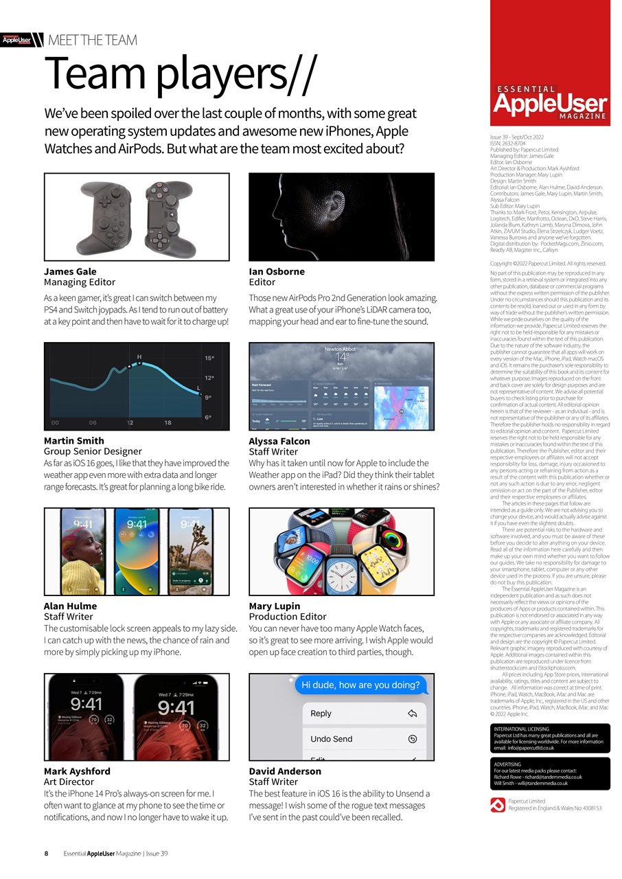 Essential Apple User Preview Pages
