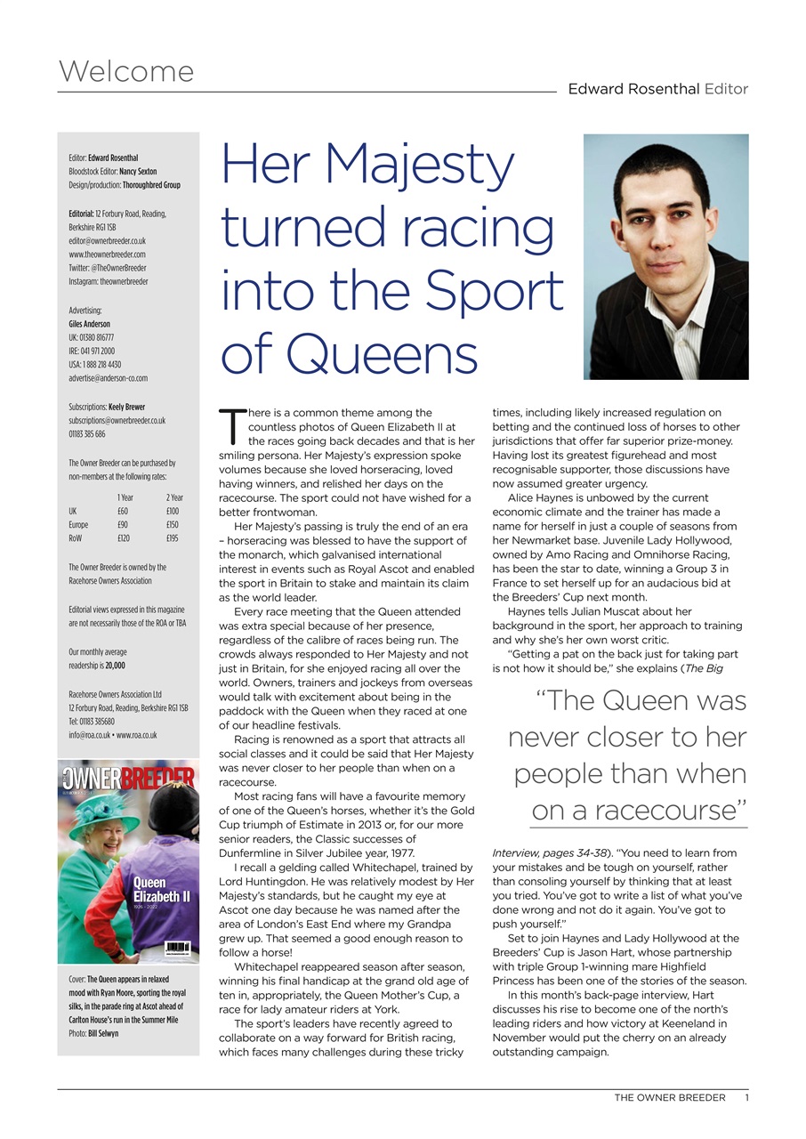 The Owner Breeder Preview Pages