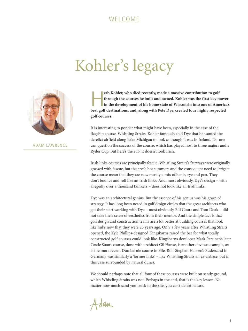 Golf Course Architecture Preview Pages