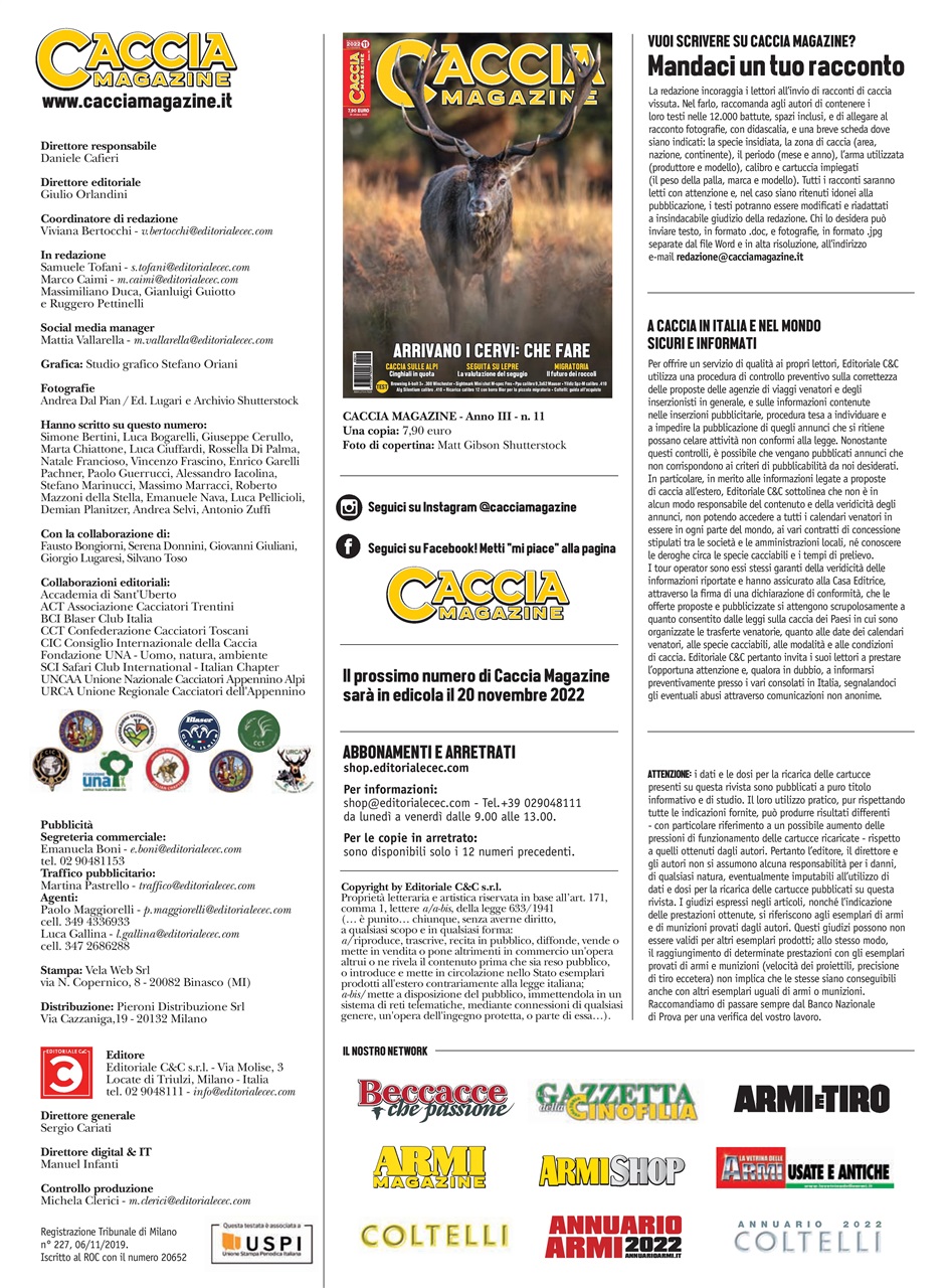 Caccia Magazine Preview Pages