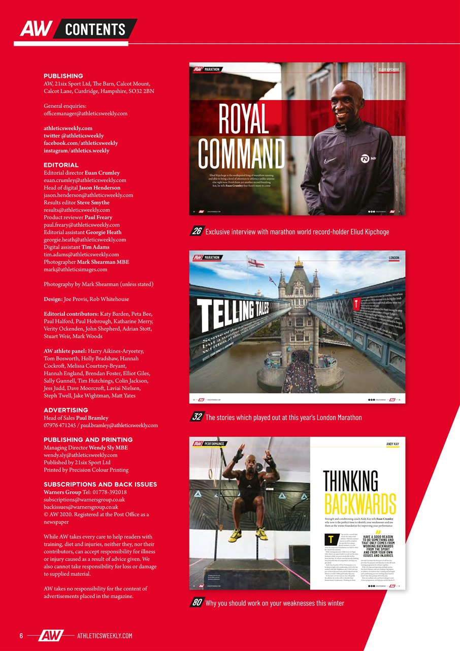 AW – Athletics Weekly Magazine Preview Pages