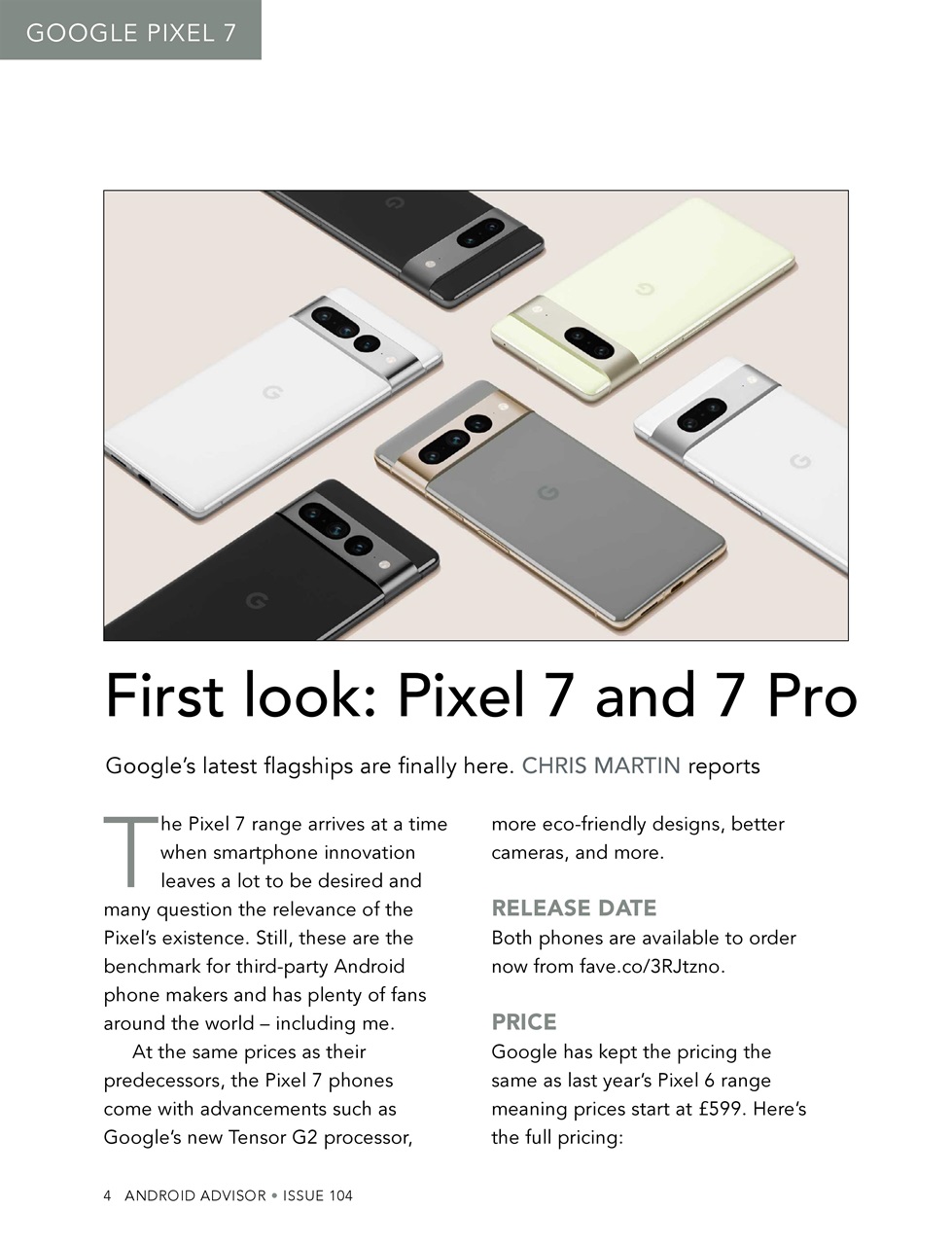 Android Advisor Preview Pages