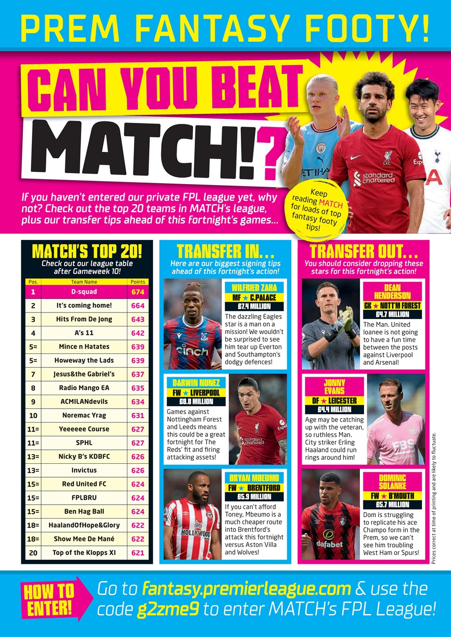 Match Preview Pages