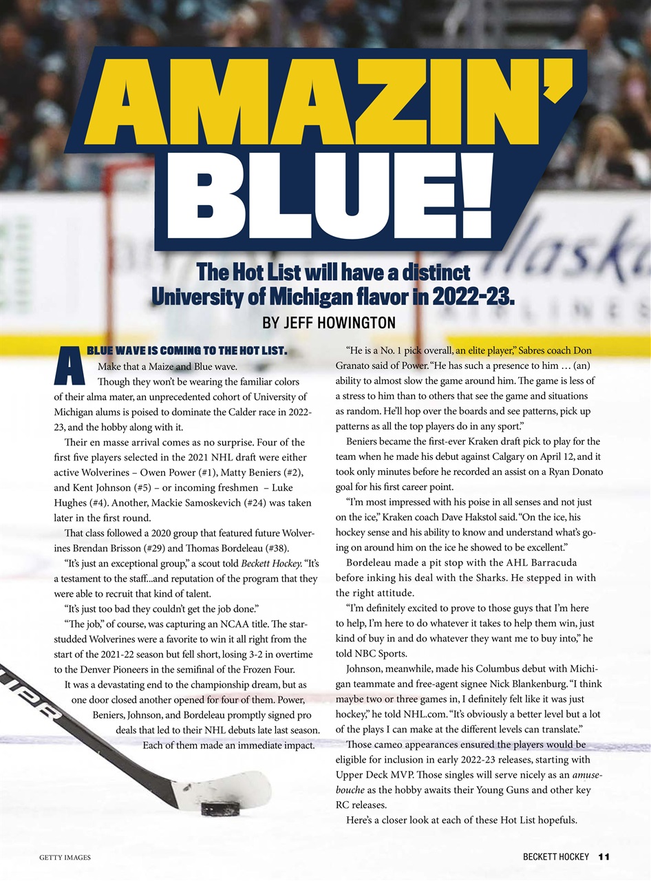 Beckett Hockey Magazine Preview Pages