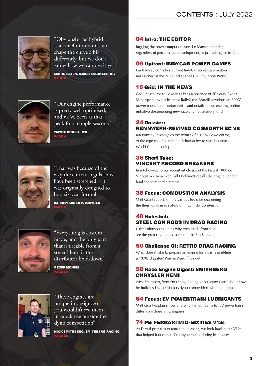 Race Engine Technology Preview Pages