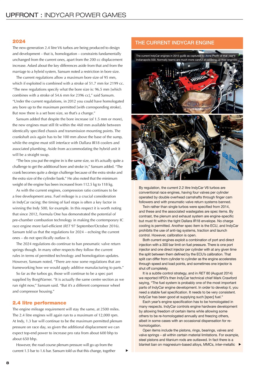 Race Engine Technology Preview Pages