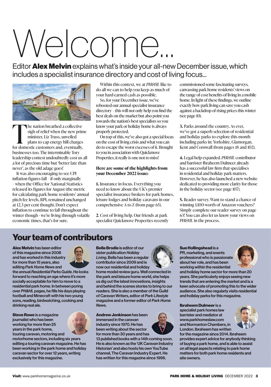 Park Home & Holiday Living Preview Pages