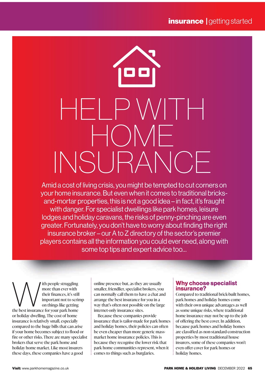 Park Home & Holiday Living Preview Pages