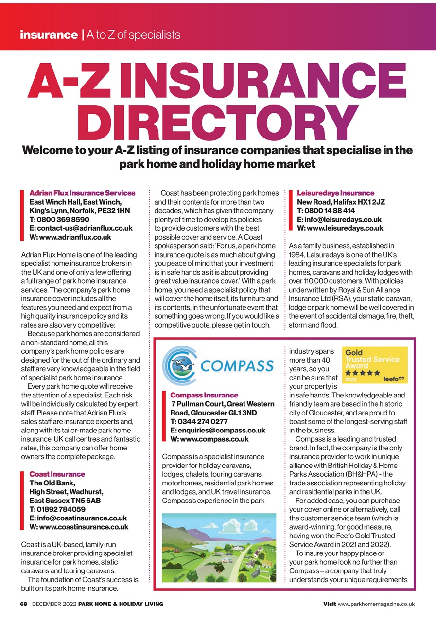 Park Home & Holiday Living Preview Pages