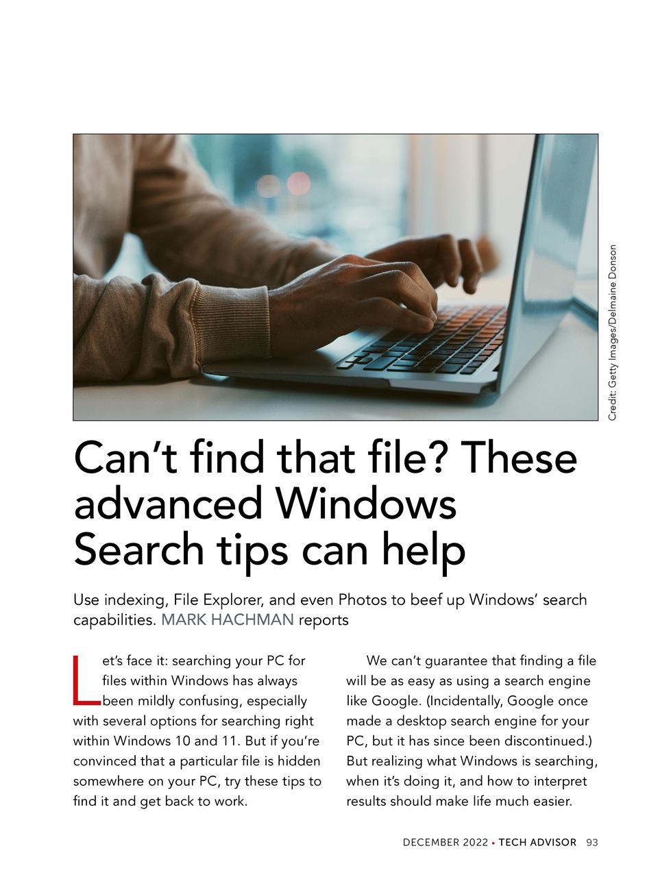 Tech Advisor Preview Pages