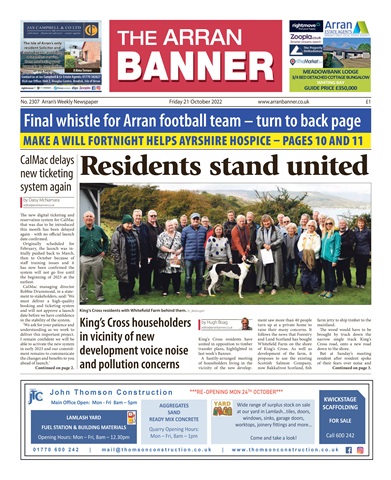 Arran Banner issue 21/10/2022