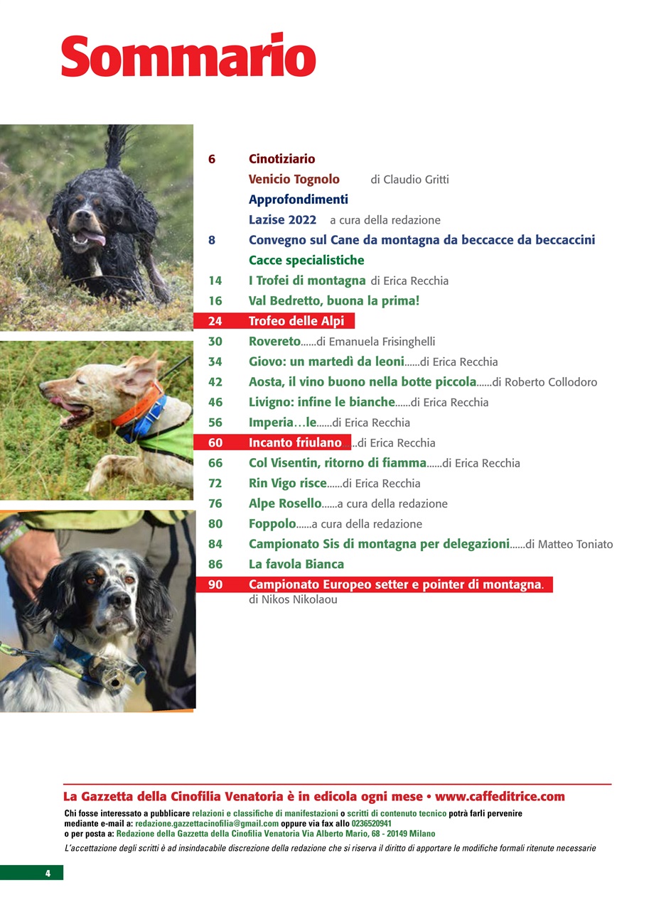 La Gazzetta Della Cinofilia Venatoria Preview Pages